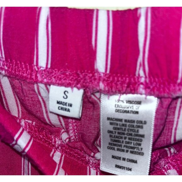 Crown & Ivy Striped Pajama Set Shorts 2 Piece Pink White  Women's S Button Front - Picture 5 of 5